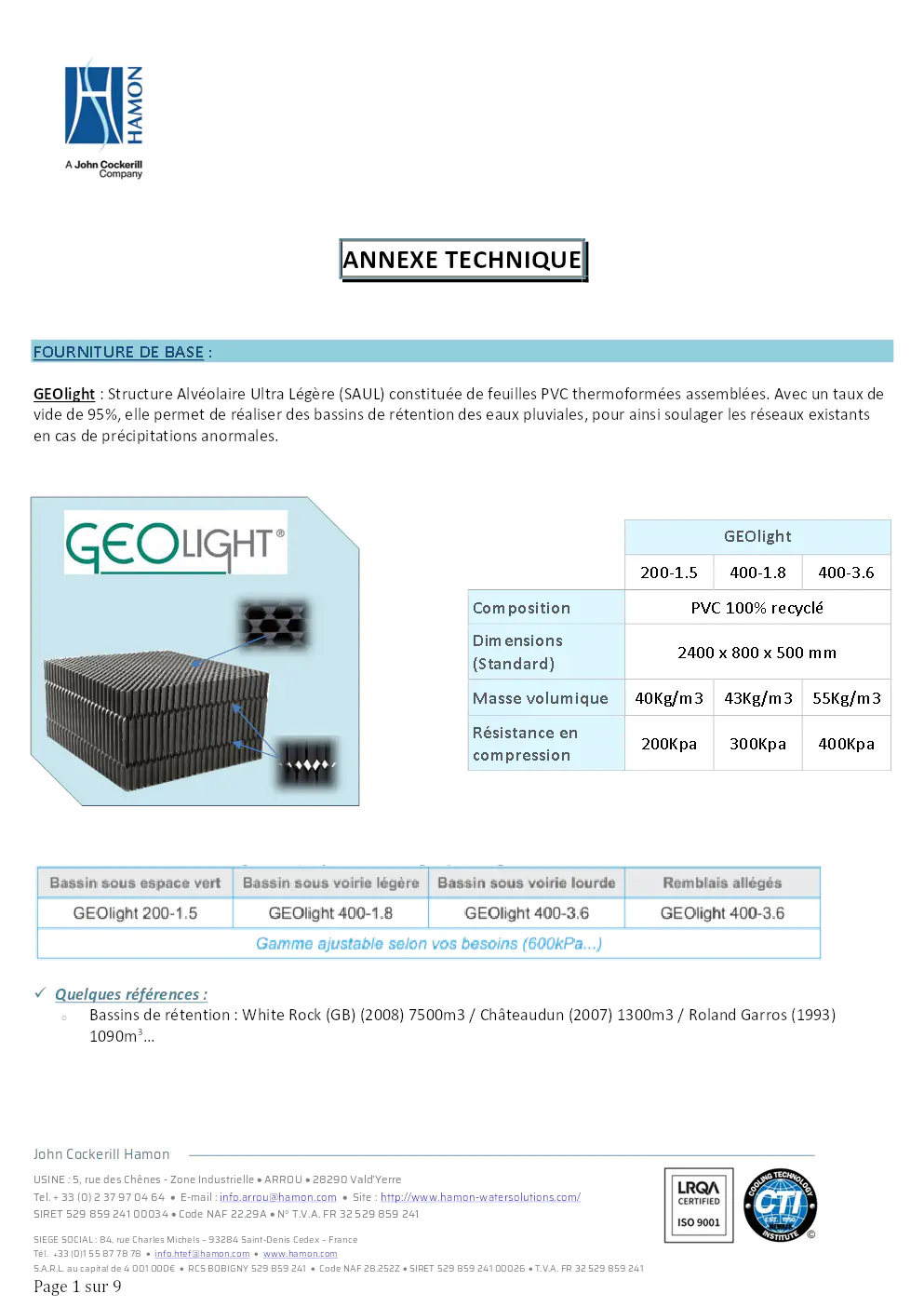 Image du document pdf : annexe technique du produit geolight de john cockerill hamon  