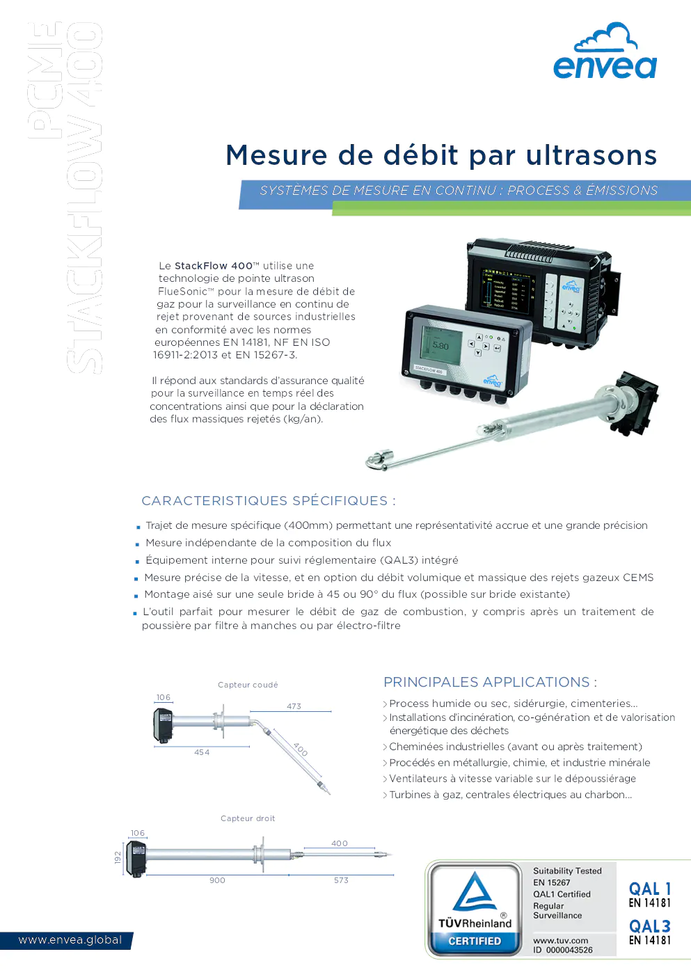 Image du document pdf : brochure du produit stackflow 400 pour mesure de débit par ultrasons  