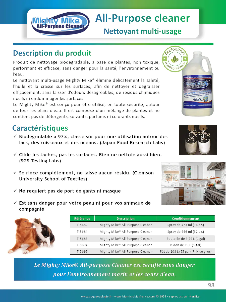 Image du document pdf : fiche produit du nettoyant multi-usage mighty mike  