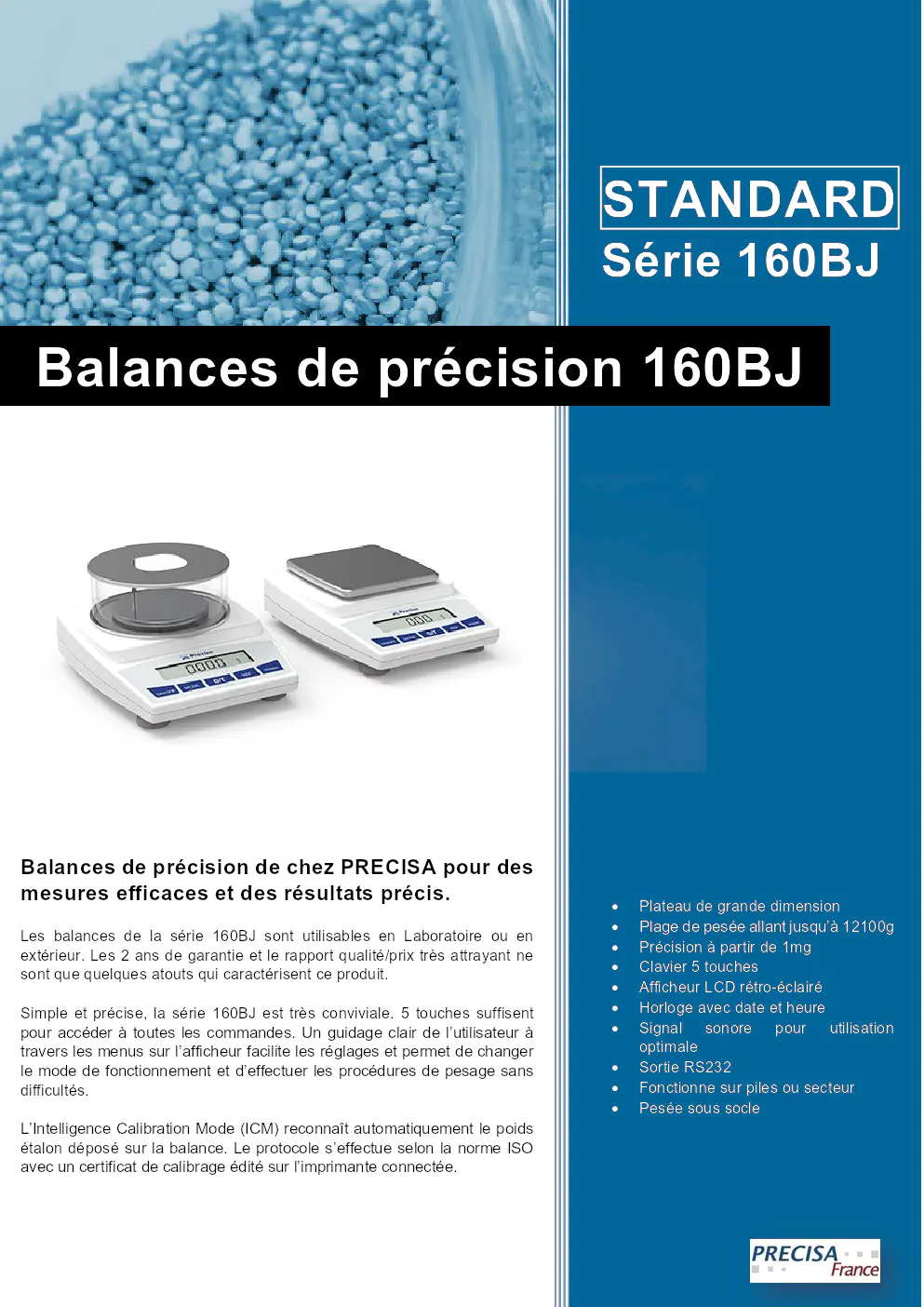 Image du document pdf : manuel des balances de précision série 160BJ  