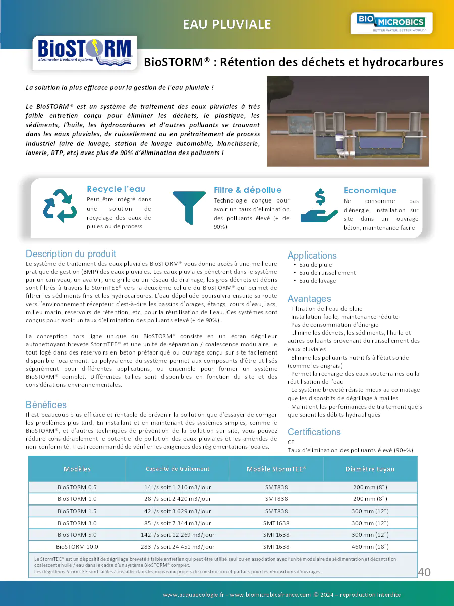 Image du document pdf : brochure du système de traitement des eaux pluviales biostorm  