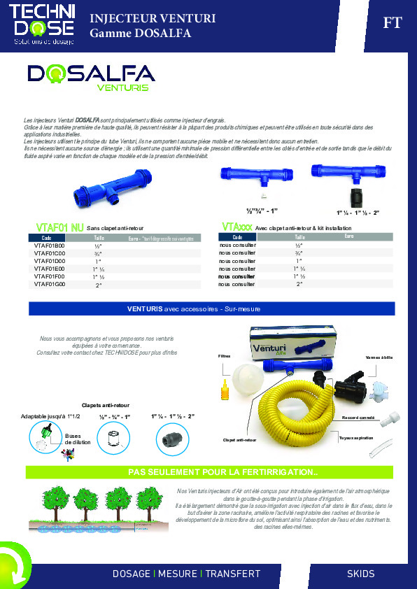 Image du document pdf : TECHNIDOSE - VENTURI DOSALFA - FT  