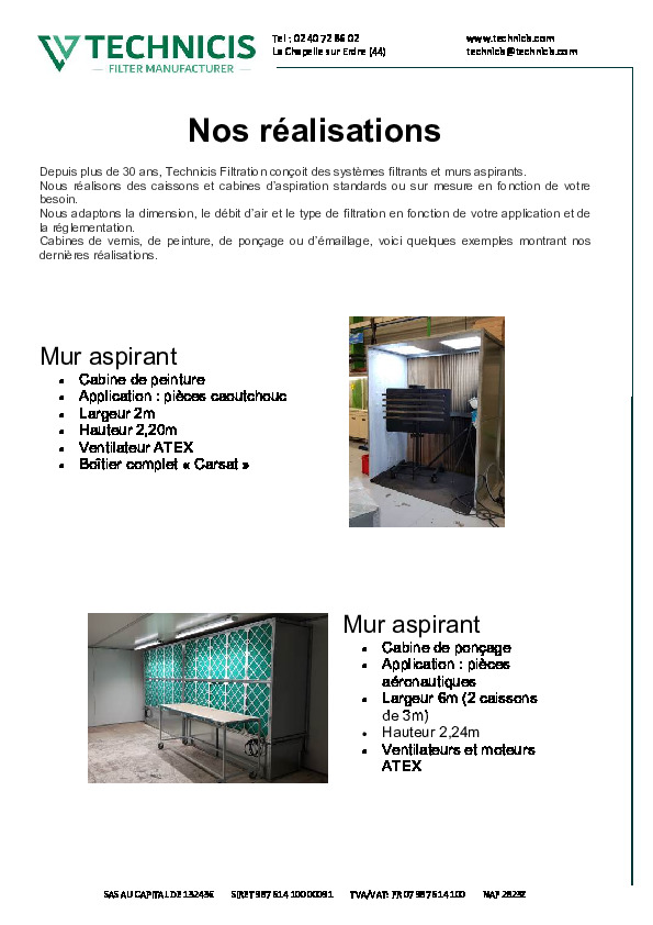 Image du document pdf : Nos réalisations Technicis Filtration  