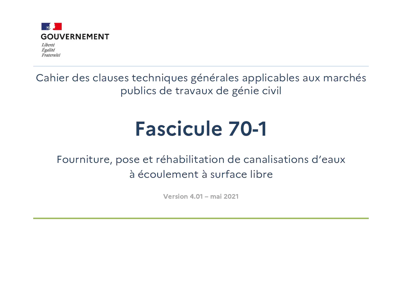 Image du document pdf : cahier des clauses techniques générales applicables aux marchés publics de travaux de génie civil version 4.01  