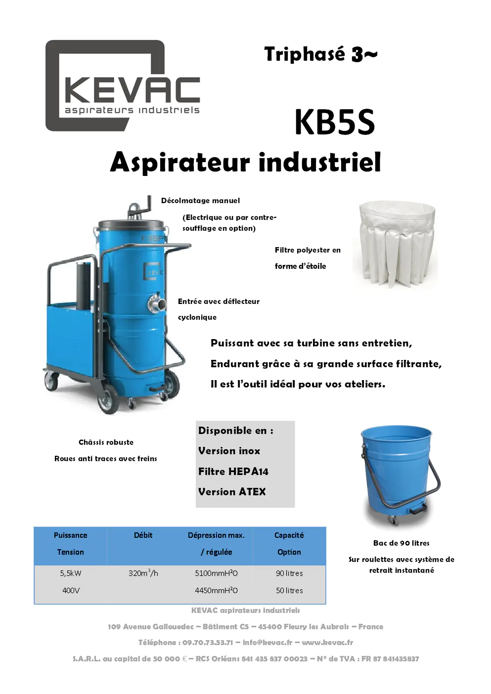 Image du document pdf : manuel du produit aspirateur industriel kb5s  