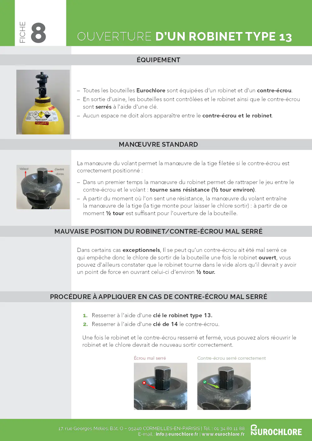 Image du document pdf : fiche technique ouverture robinet type 13 eurochlore  