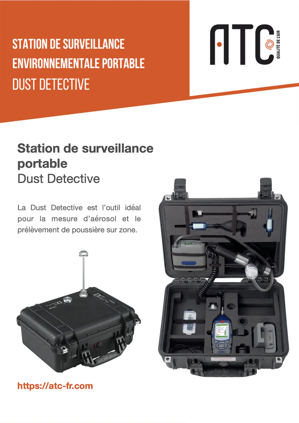 Image du document pdf : brochure sur la station portable de mesure de poussière dust detective  