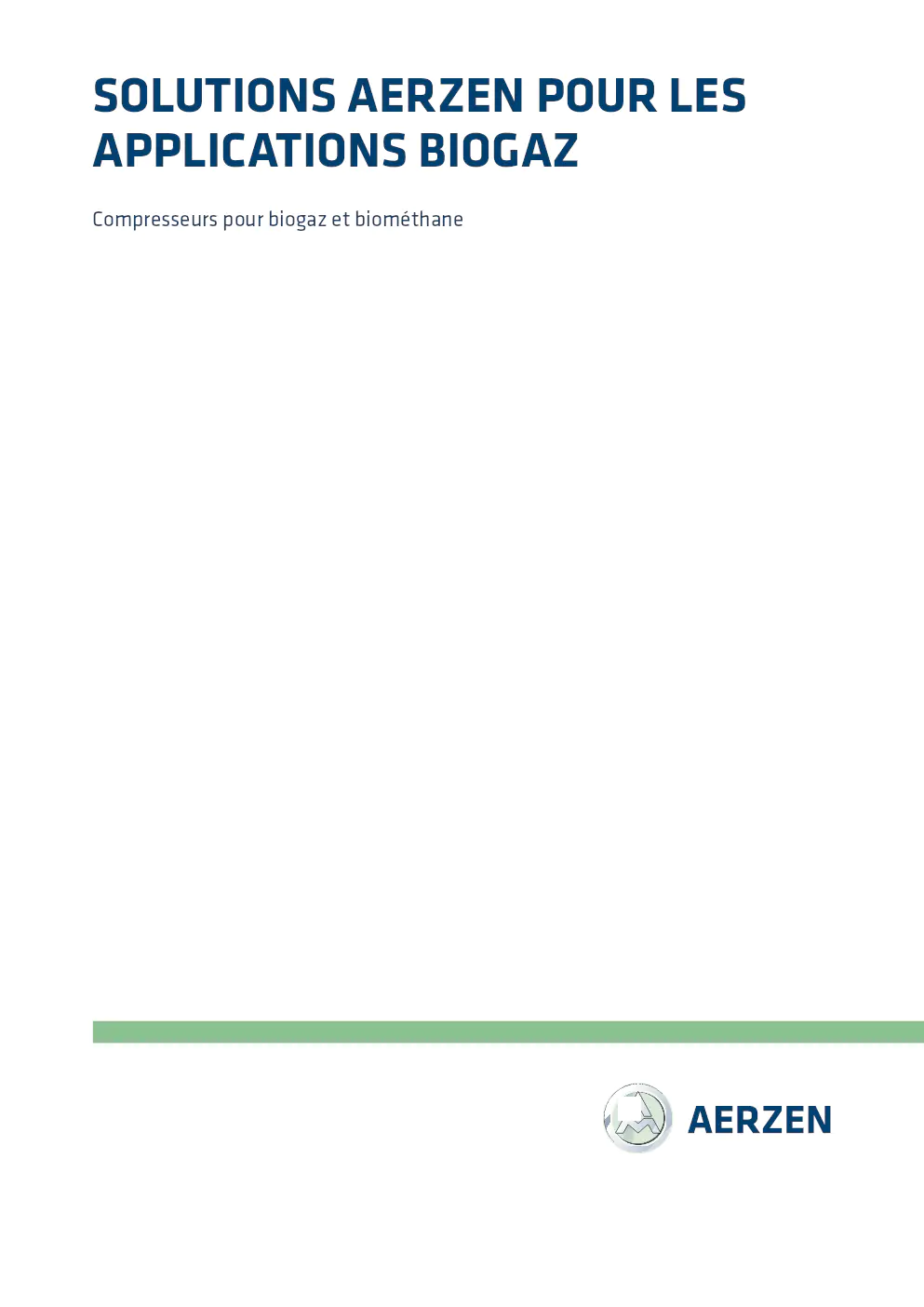 Image du document pdf : Brochure des Compresseurs et Surpresseurs AERZEN pour Applications Biogaz et Biométhane  