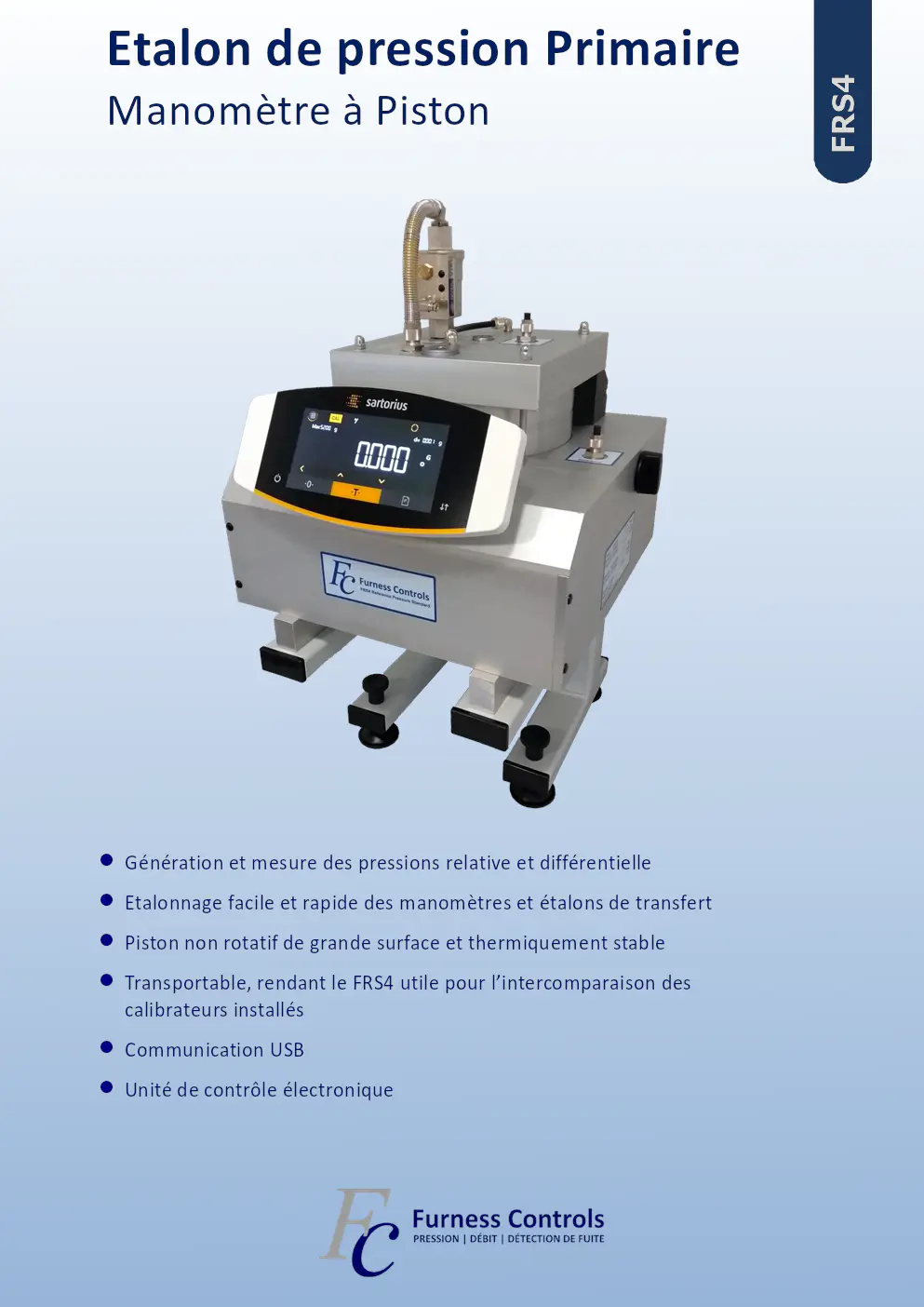 Image du document pdf : manuel du manomètre à piston 4 SR F de furness controls  