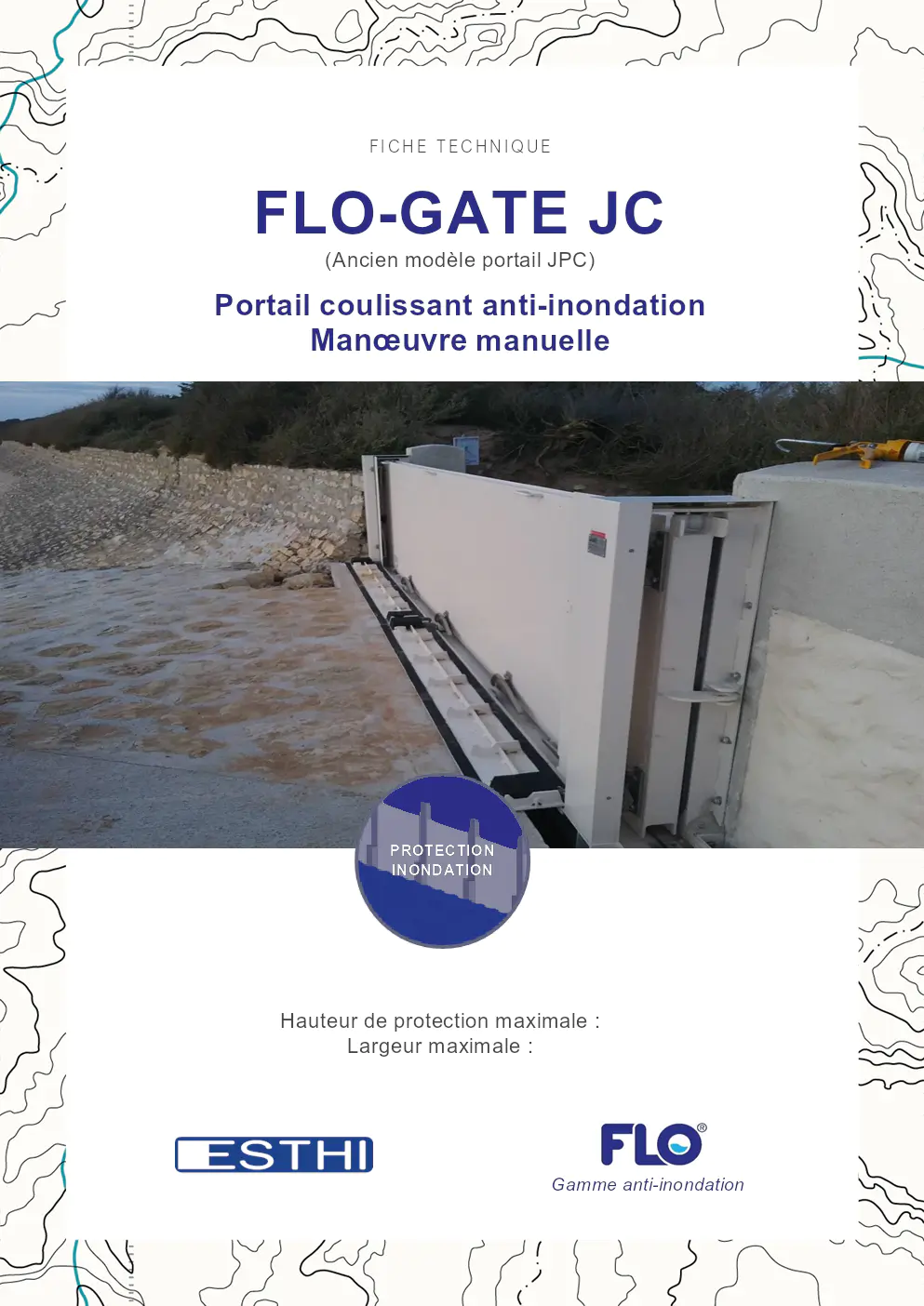 Image du document pdf : fiche technique du portail coulissant anti-inondation flo-gate jc  