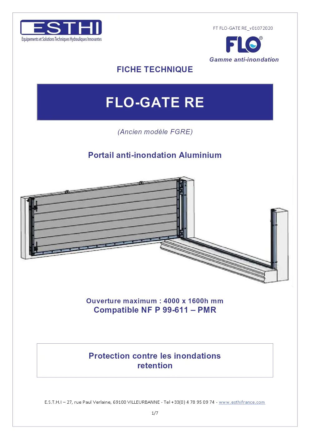 Image du document pdf : fiche technique du portail anti-inondation flo-gate re  