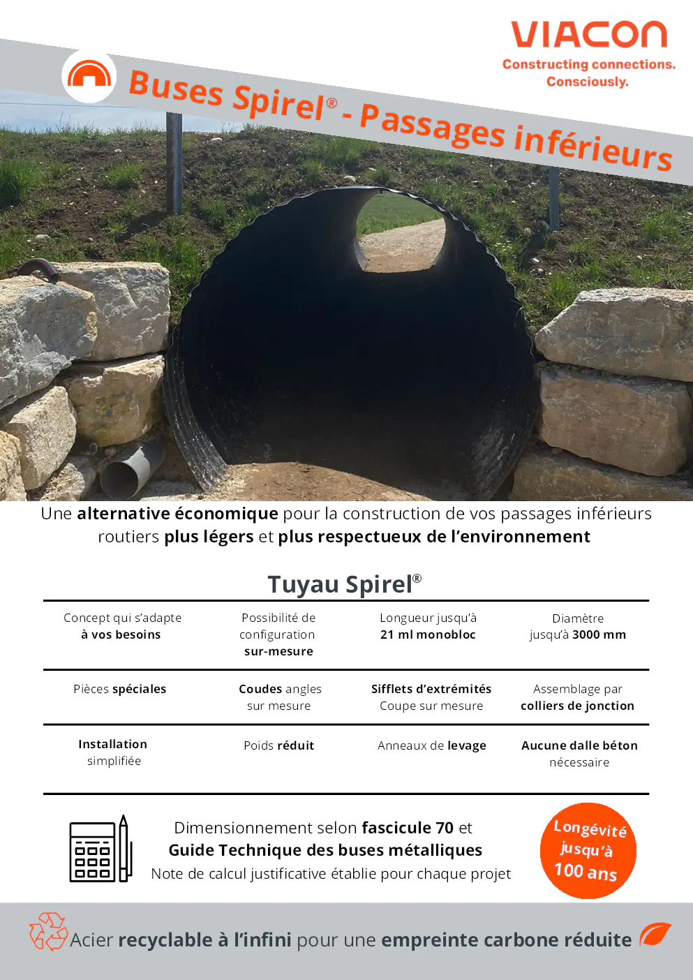 Image du document pdf : Brochure des Buses Spirel® pour Passages Inférieurs  