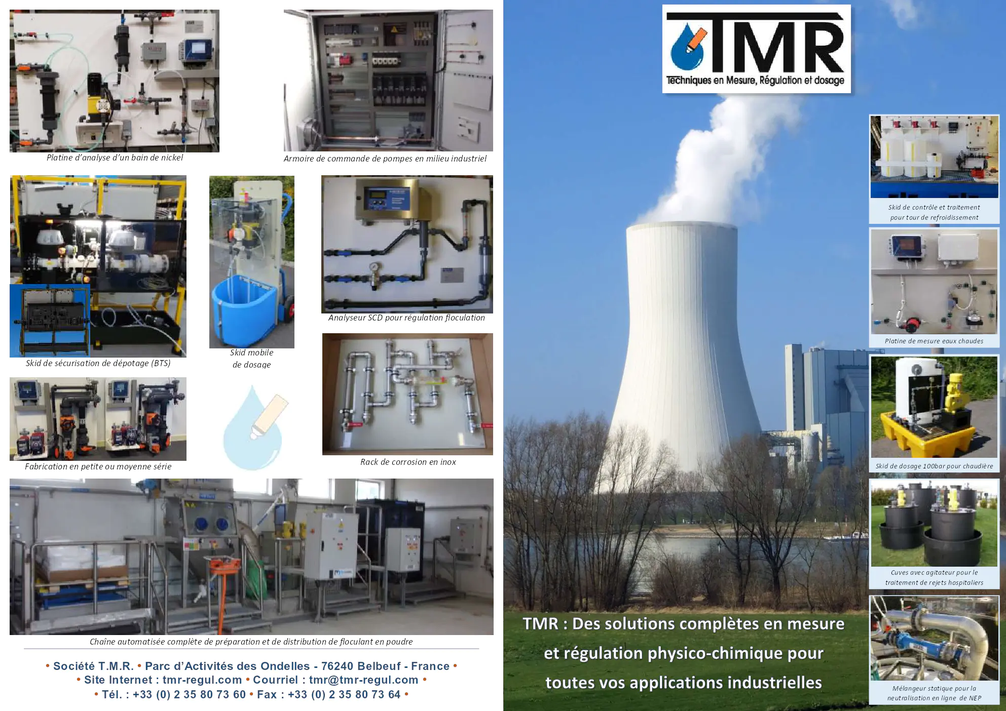 Image du document pdf : brochure des solutions industrielles TMR pour analyse et régulation de fluides  