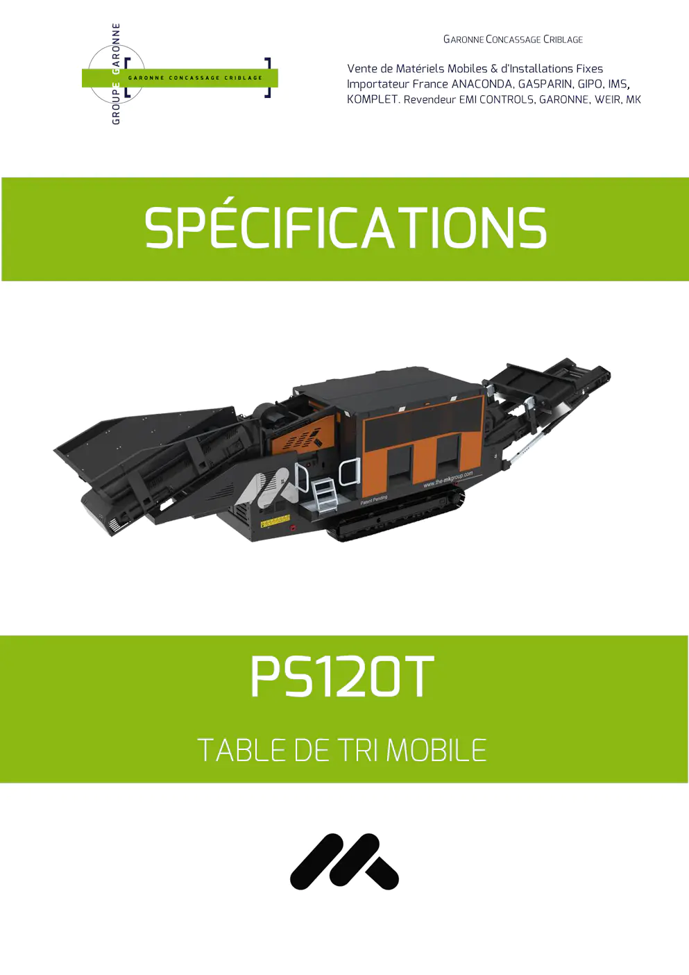 Image du document pdf : fiche technique de la table de tri hybride ps120t  