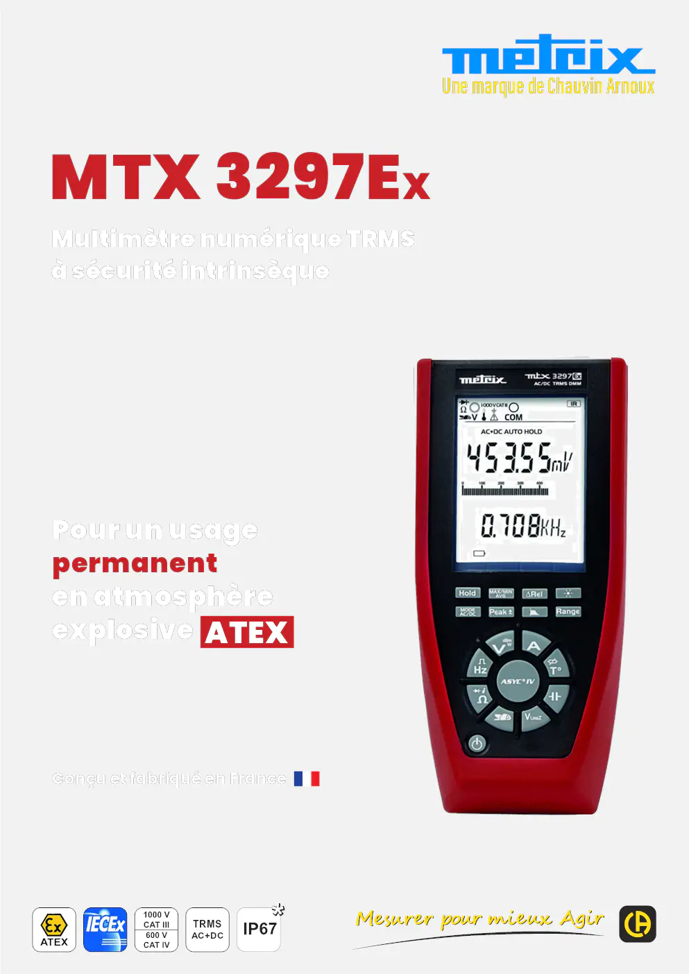 Image du document pdf : brochure du multimètre numérique trms mtx 3297ex à sécurité intrinsèque  