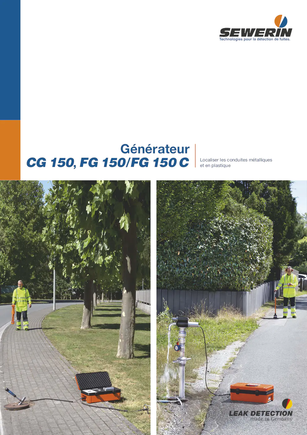 Image du document pdf : brochure des générateurs sewerin cg 150, fg 150 et fg 150 c pour la localisation des conduites  