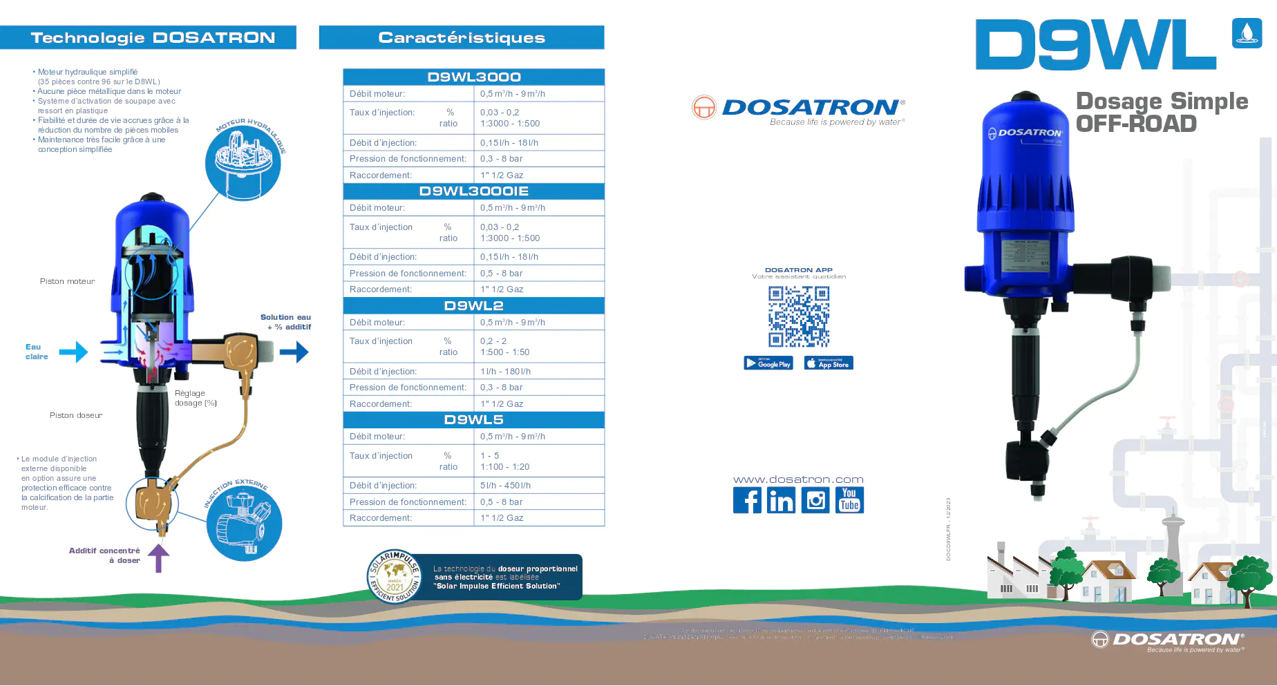 Image du document pdf : fiche technique des doseurs proportionnels dosatron D9WL  