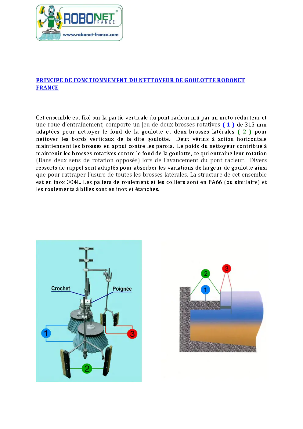 Image du document pdf : principe de fonctionnement du nettoyeur de goulotte robonet france  