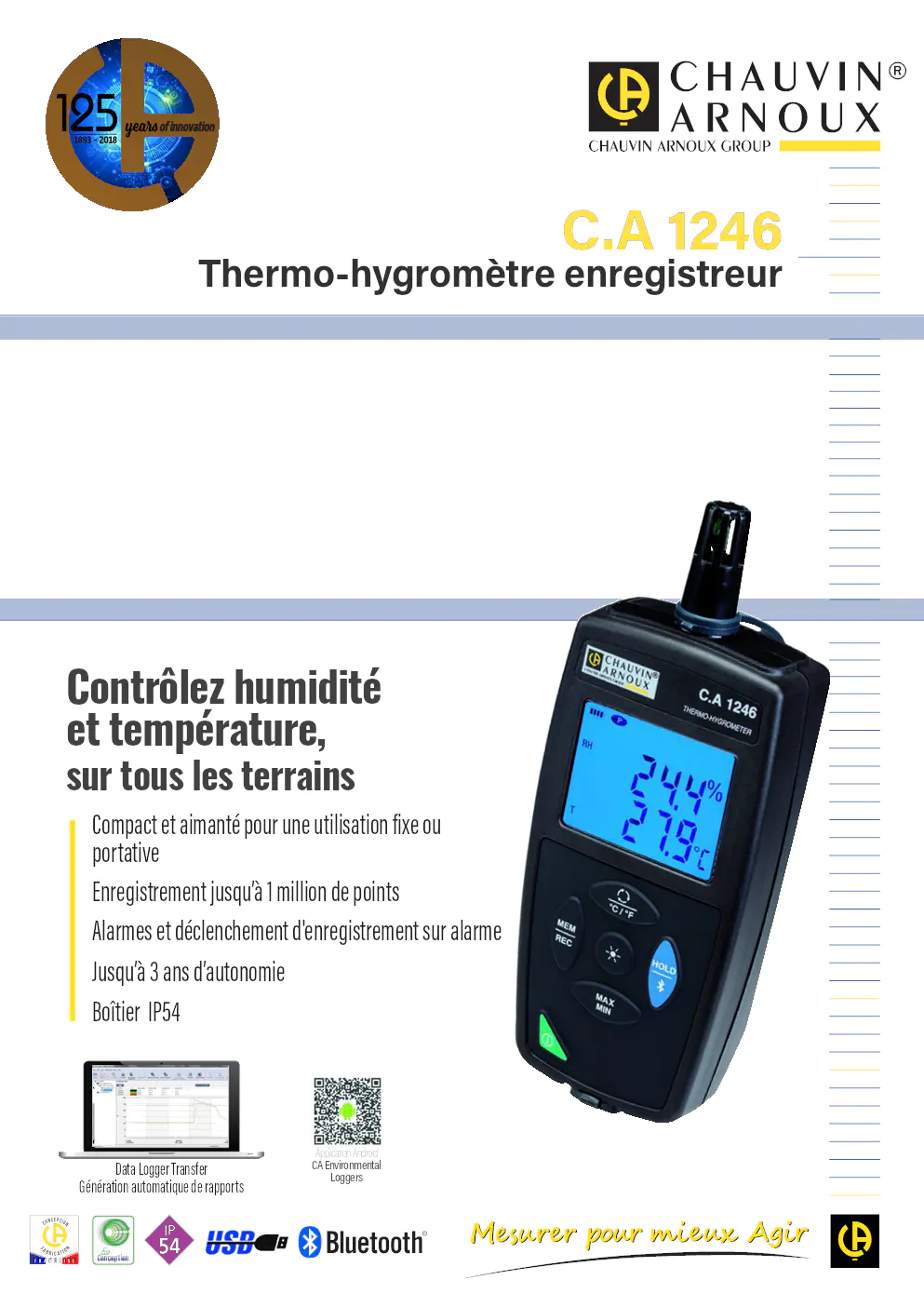 Image du document pdf : manuel du thermo-hygromètre enregistreur c.a 1246  