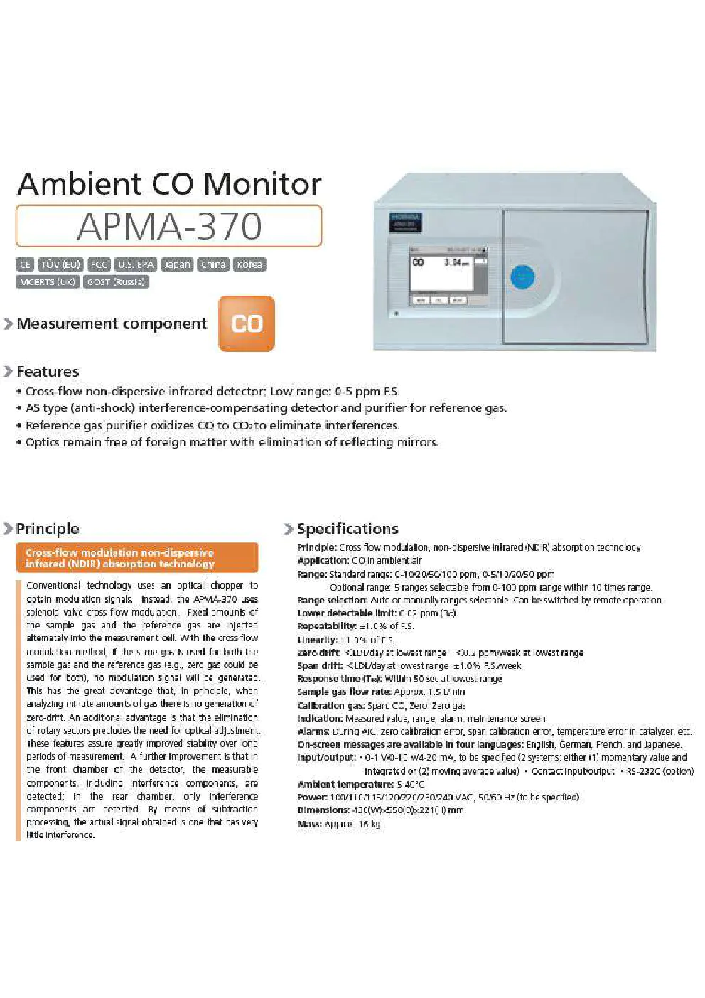 Image du document pdf : manuel du moniteur de CO ambiant apma-370  