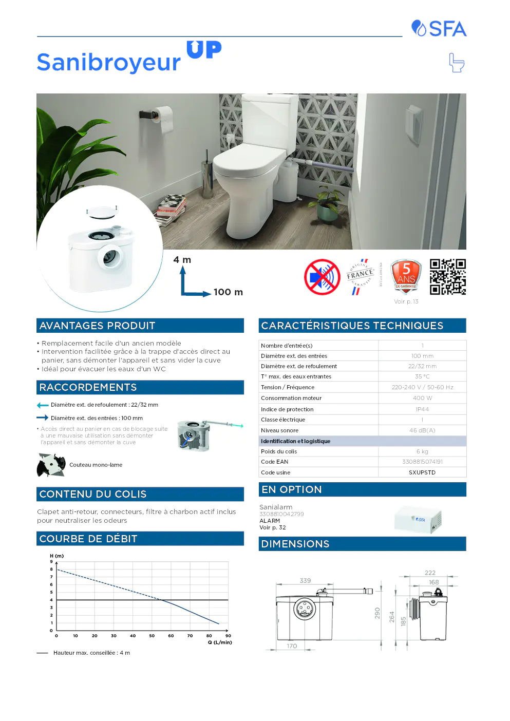 Image du document pdf : fiche technique du produit sfa  