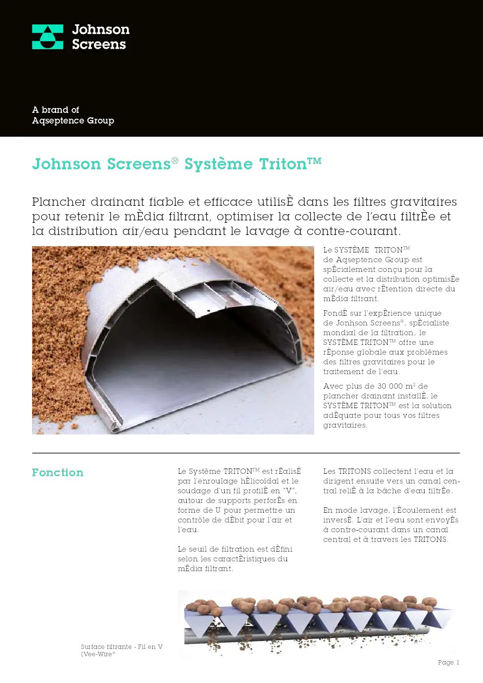 Image du document pdf : brochure du système triton de johnson screens  