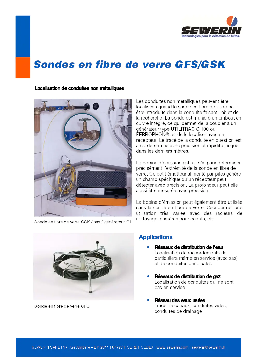 Image du document pdf : brochure sur les sondes en fibre de verre GFS/GSK  