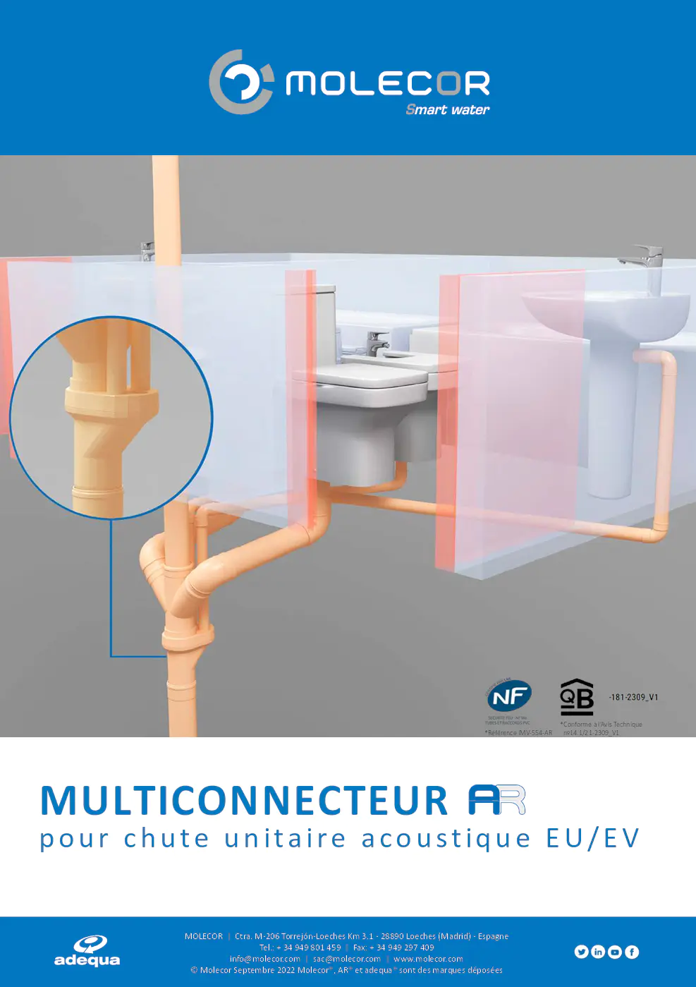 Image du document pdf : manuel du multiconnecteur pour chute unitaire acoustique EU/EV par molecor  