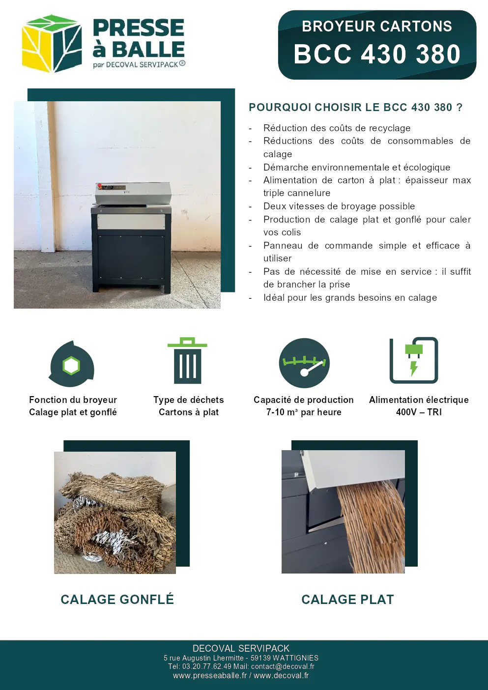 Image du document pdf : brochure du broyeur cartons BCC 430 380  