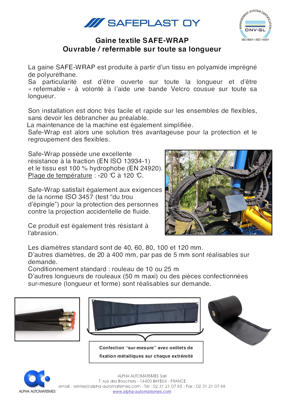 Image du document pdf : caractéristiques de la gaine textile safe-wrap  