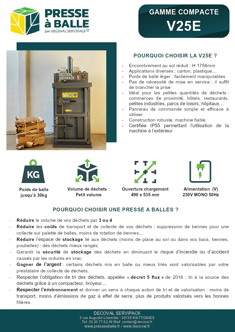 Image du document pdf : brochure du produit v25e de decoval  