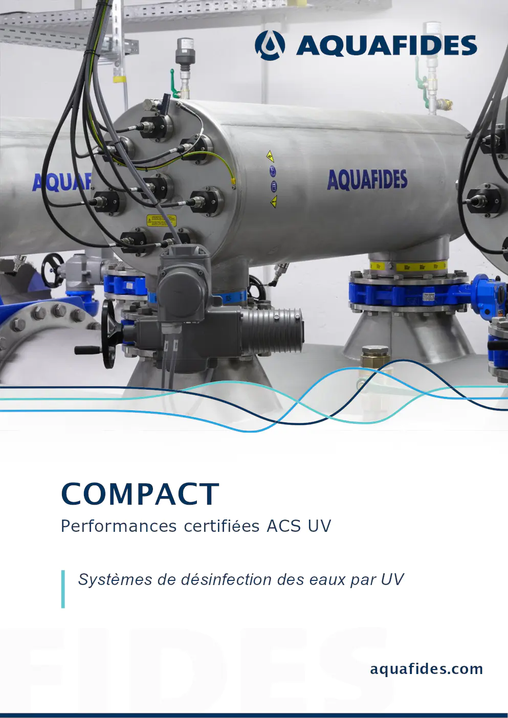 Image du document pdf : brochure sur les systèmes de désinfection des eaux par UV de la gamme aquafides compact  