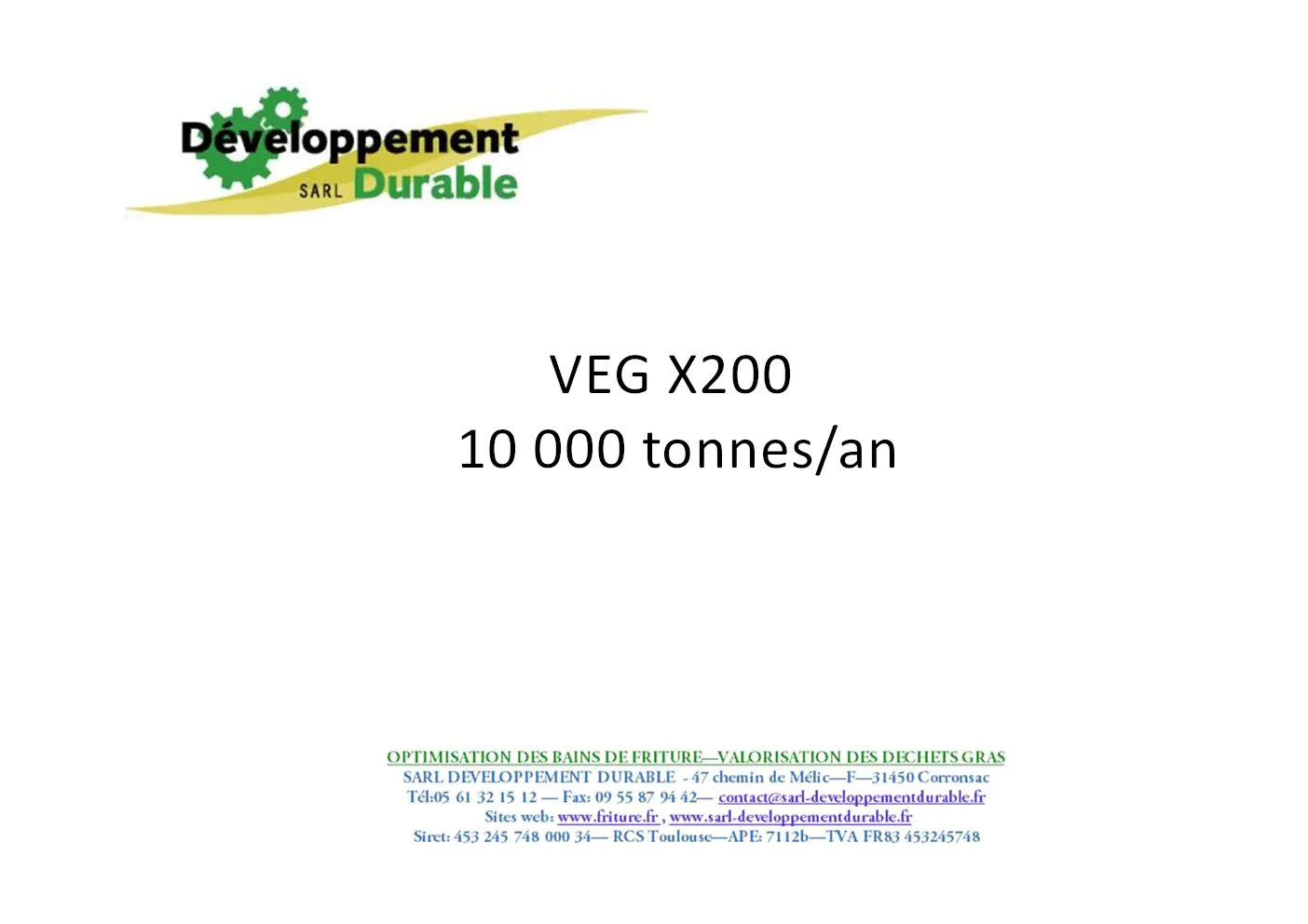 Image du document pdf : brochure du VEG X200 pour purification des rejets industriels  