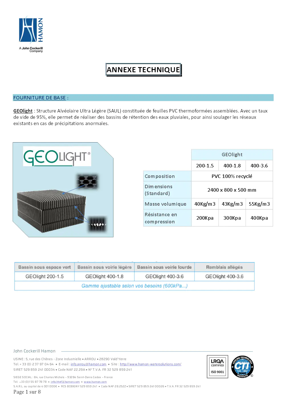 Image du document pdf : annexe technique du produit geolight  