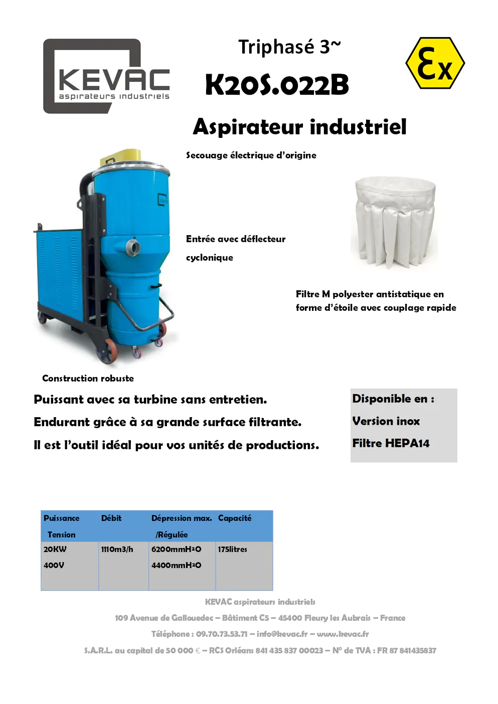 Image du document pdf : brochure du produit aspirateur industriel k20s.022b  