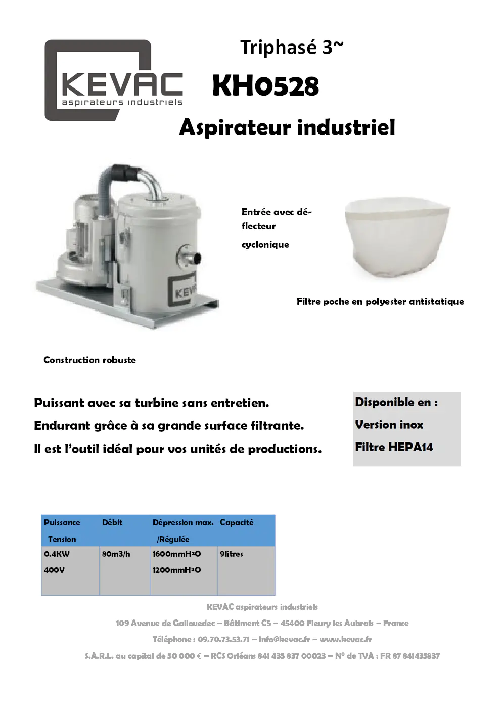 Image du document pdf : manuel du produit aspirateur industriel triphasé kh0528  