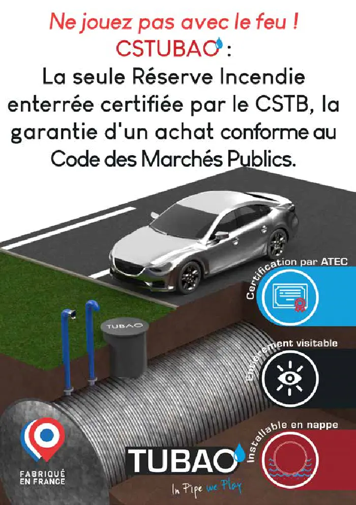 Image du document pdf : brochure sur la réserve incendie enterrée CSTUBAO certifiée CSTB  