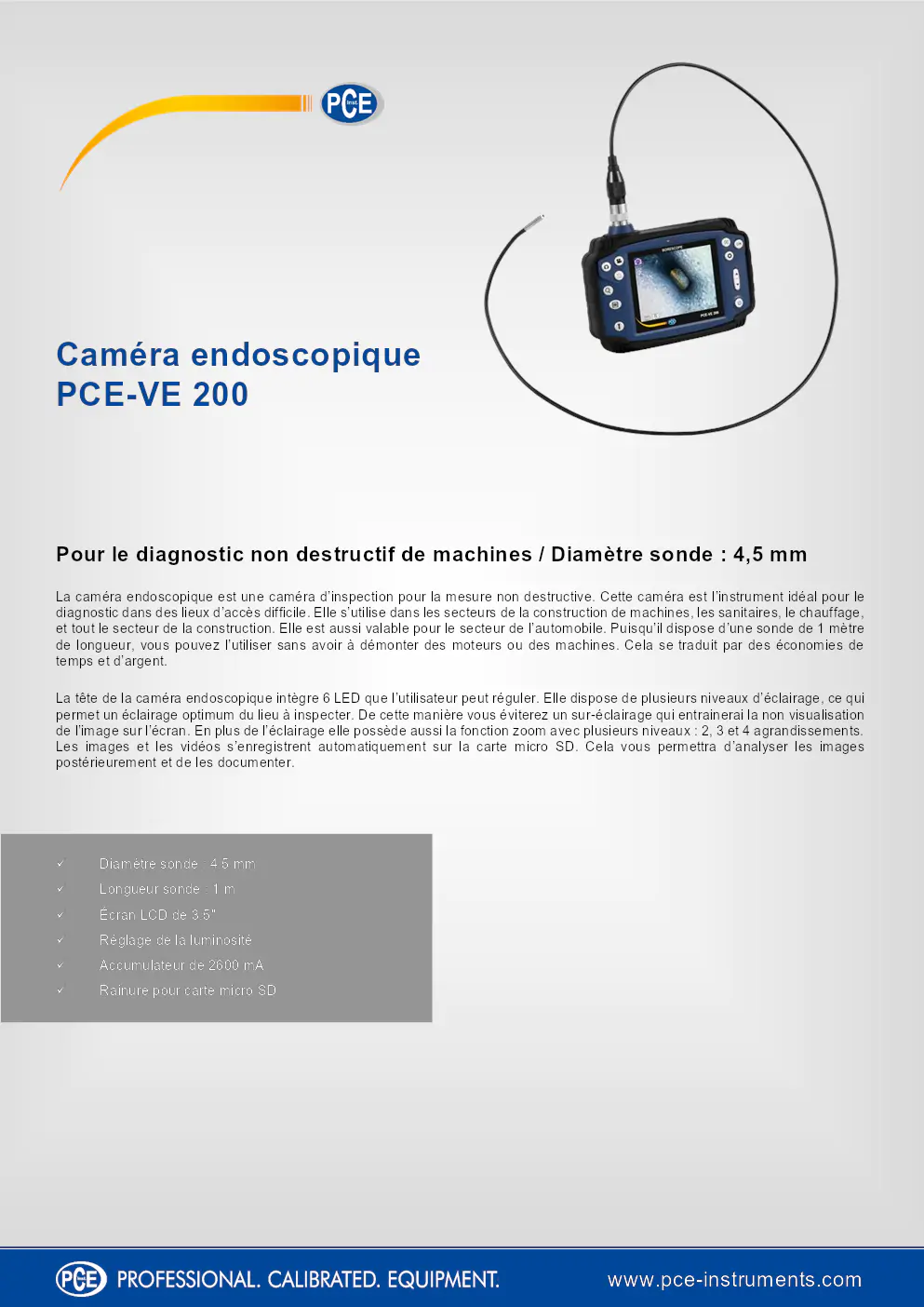 Image du document pdf : manuel de la caméra endoscopique pce-ve 200  