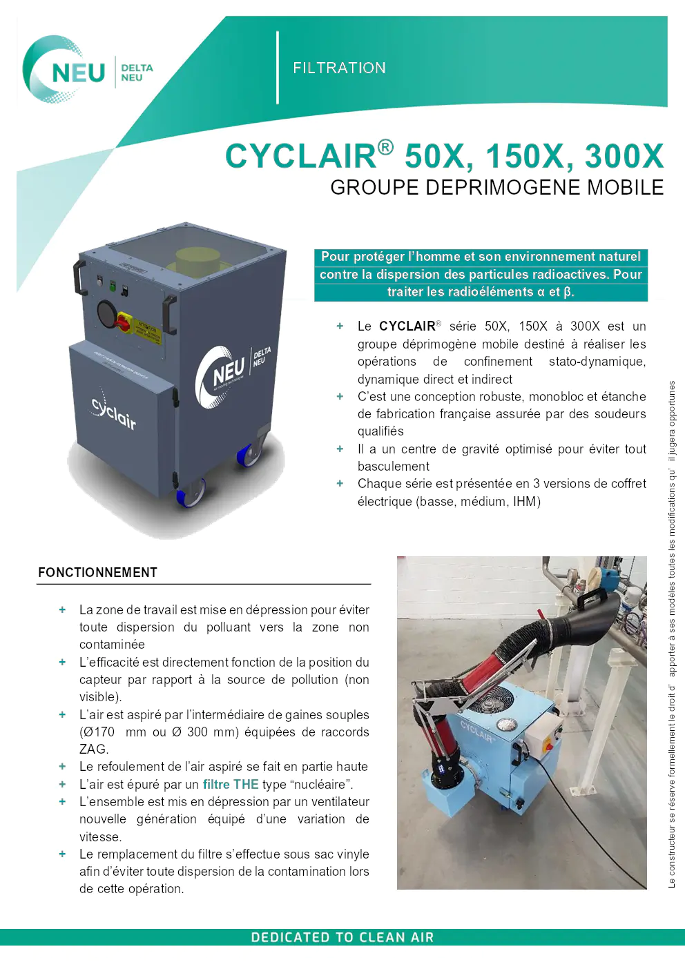 Image du document pdf : brochure sur le groupe de déprimogène mobile cyclair 50X, 150X, 300X  