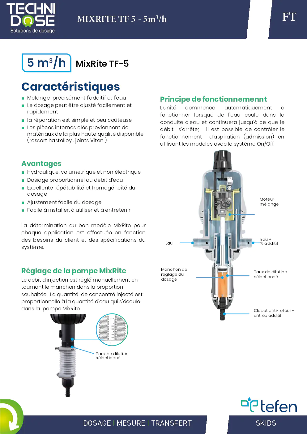 Image du document pdf : fiche technique du mélangeur mixrite TF 5 - 5m3/h  