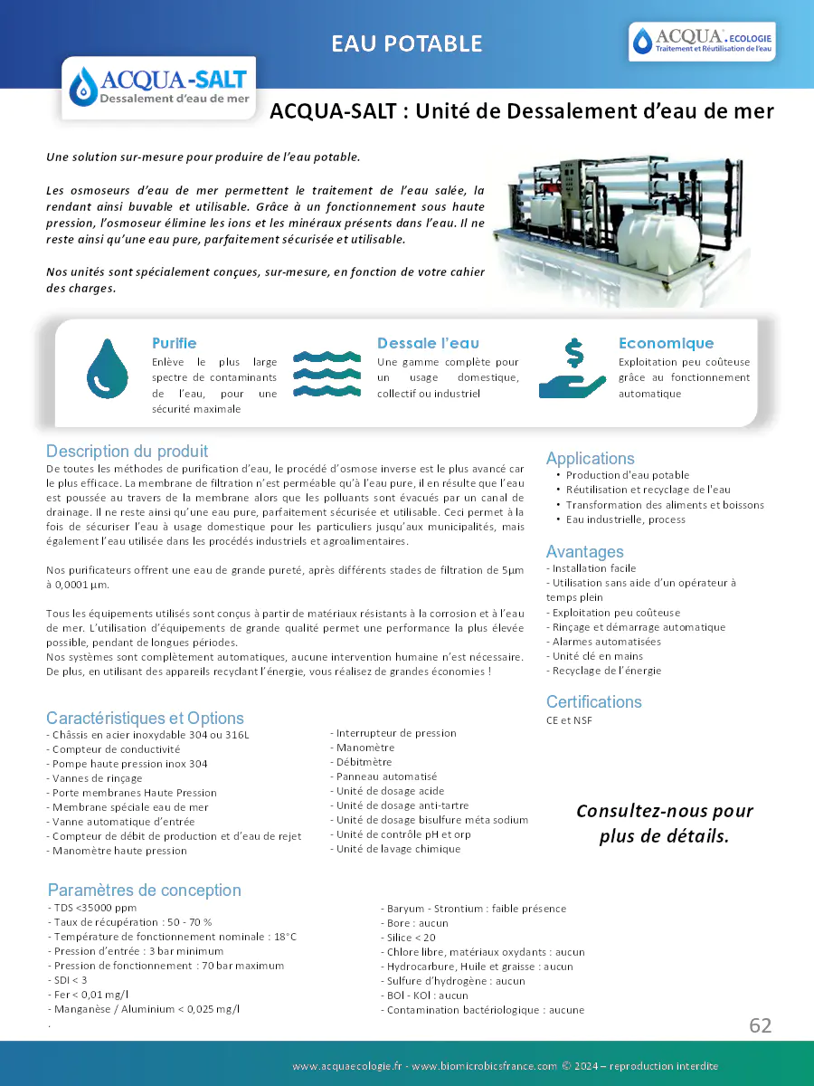 Image du document pdf : unité de dessalement acqua-salt pour eau potable  