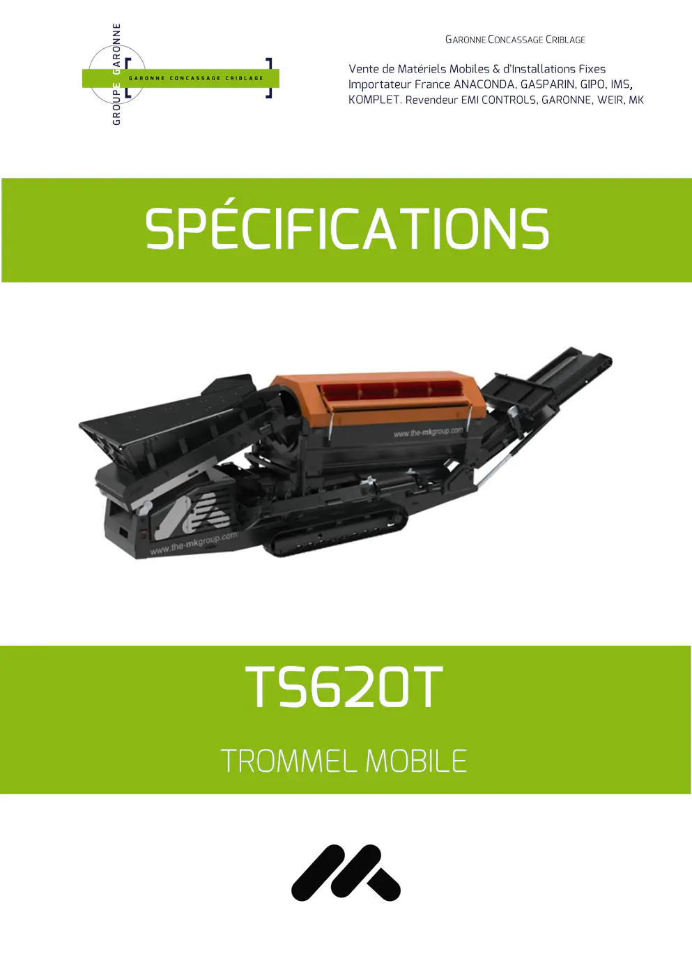 Image du document pdf : brochure du trommel de recyclage hybride TS620T de garonne concassage criblage  