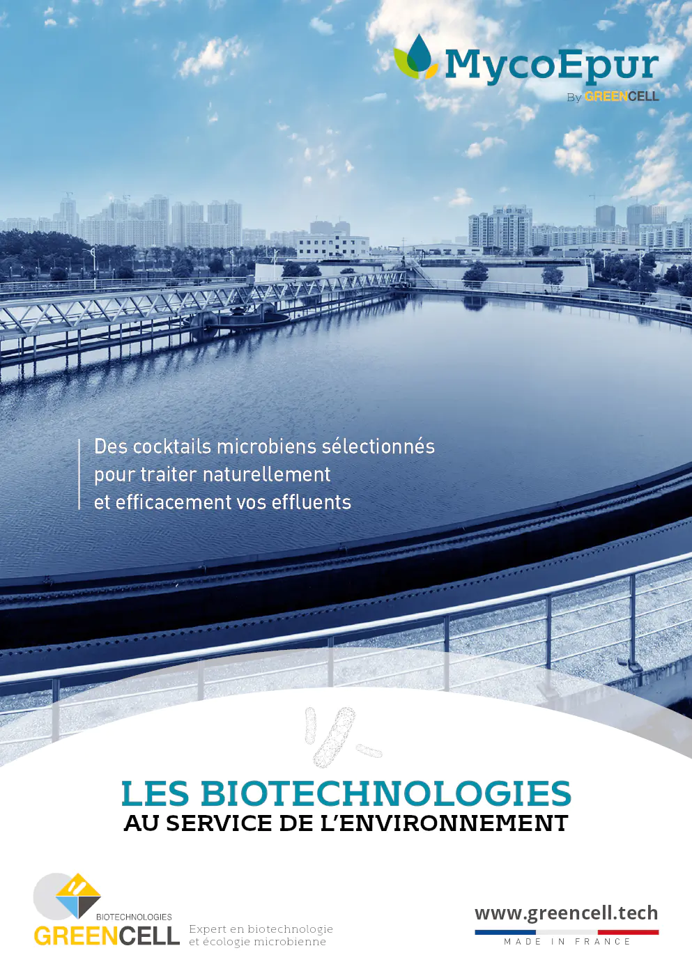 Image du document pdf : brochure sur les cocktails microbiens de greencell pour le traitement des effluents  