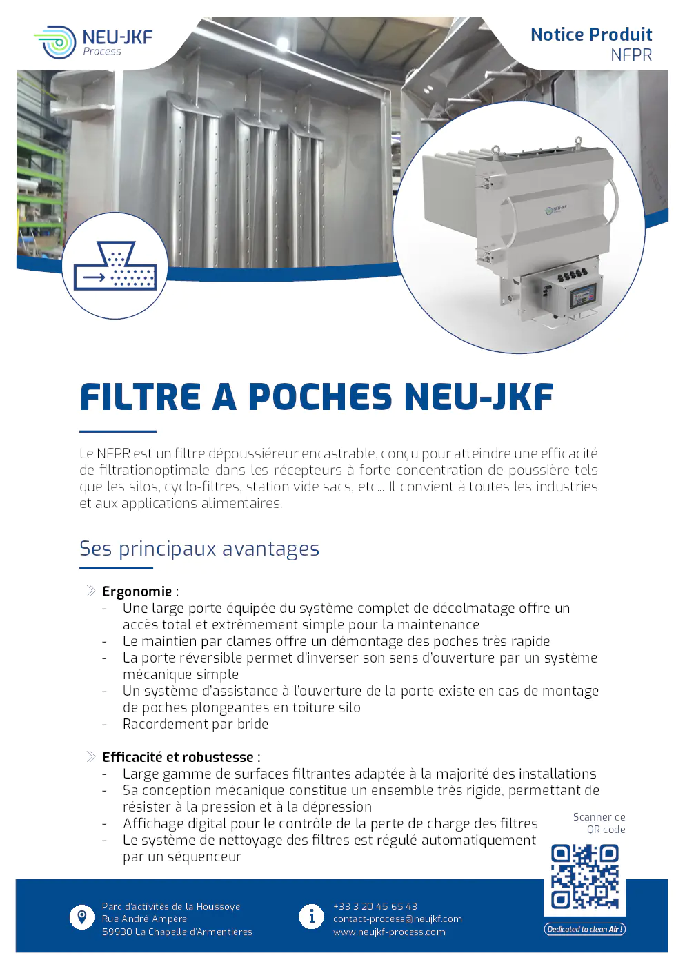 Image du document pdf : notice produit sur le filtre à poches neu-jkf nfpr  