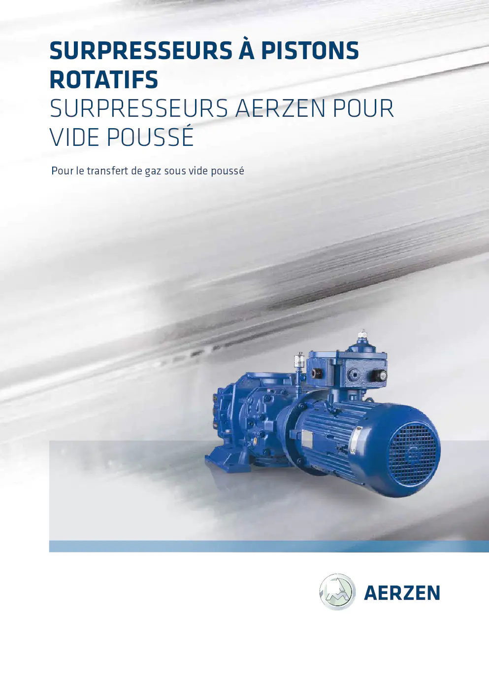 Image du document pdf : brochure sur les surpresseurs à pistons rotatifs Aerzen pour vide poussé  