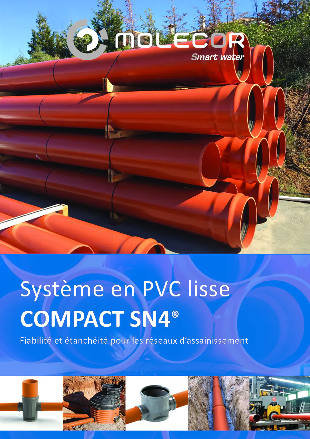 Image du document pdf : brochure du système en pvc lisse compact SN4 pour assainissement  