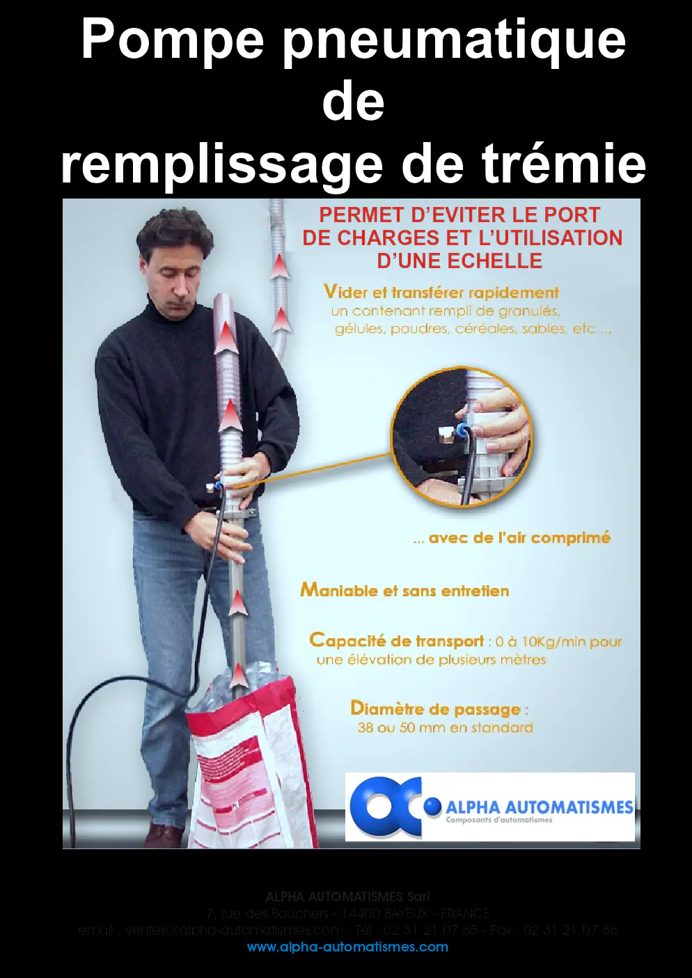 Image du document pdf : brochure de la pompe pneumatique de remplissage de trémie  