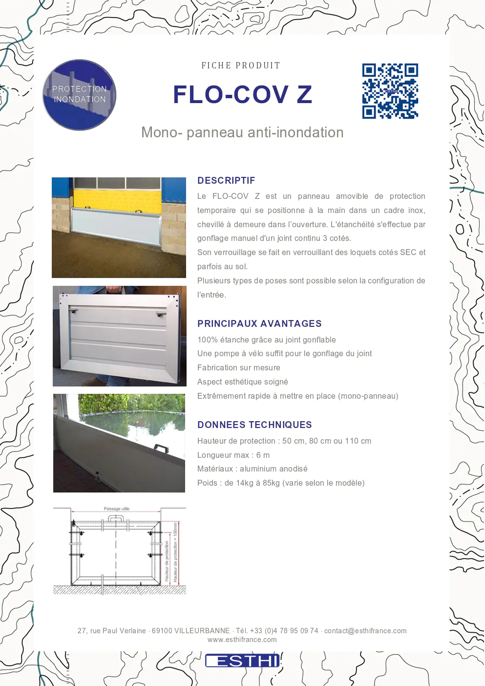 Image du document pdf : fiche produit sur la protection inondation flo-cov z  