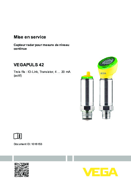 Image du document pdf : 1016153-FR-Mise-en-service-VEGAPULS-42-3-fils-avec-IO-Link-(2-x-transistor-ou-4-20-mA-+-1-x-Transistor) (2)  