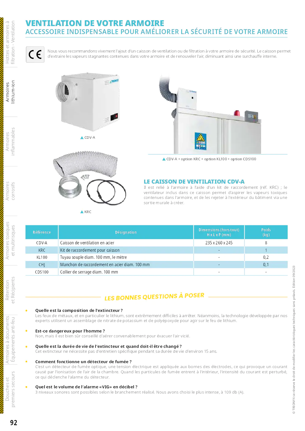 Image du document pdf : Brochure sur les hottes et armoires à filtration et ventilation de TRIONYX  